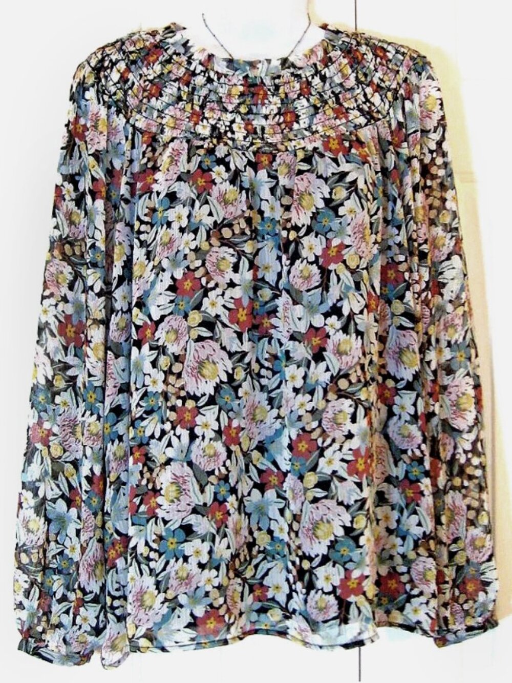 LOFT | Fall Floral Smocked Yoke Blouse Top - Picture 2 of 9